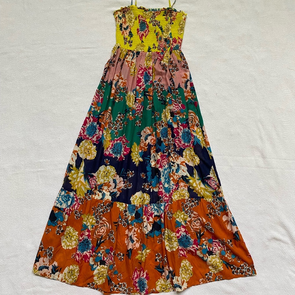 Anthropologie Floral Maxi Dress Womens X-Small